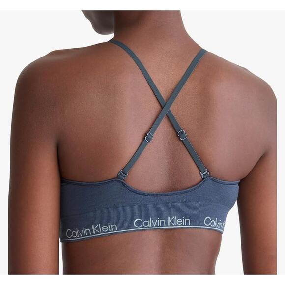 Brand New Calvin Klein Women's Size Xl Blue Lightly Lined Triangle Bra - Picture 3 of 7